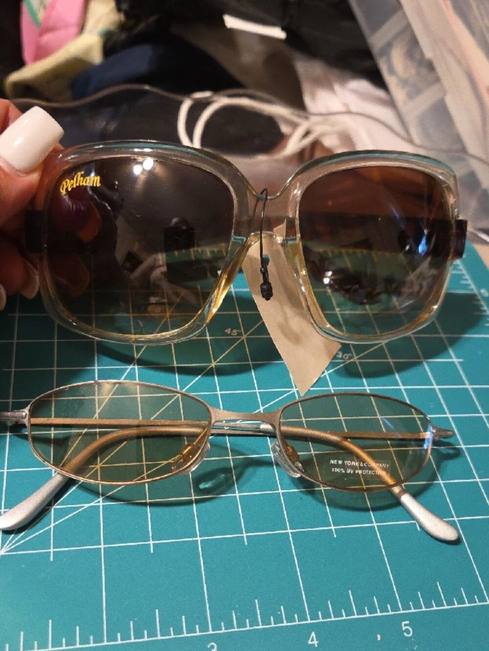 New York & Company Brown Gradient Oversized Sunglasses